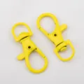 Premium yellow painted alloy swivel lobster clasp for DIY jewelry and bag accessories - 10 Pieces Pack / 13x35mm / Yellow