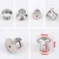 Professional silver magnetic badge backing converter with flat head and 10mm diameter - 10 Pack / 6.5mm / Steel