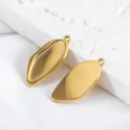 18K vergulde onregelmatige roestvrijstalen hangers voor DIY-sieraden en kettingen - Onregelmatige Grote Bladstijl / 5 Stuks/Verpakking (14x27.6mm) / Goud