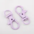 Light purple alloy swivel lobster clasp with paint finish for DIY jewelry and bag accessories - 10 Pieces Pack / 13x35mm / Light Purple