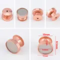 Rose gold magnetic badge pin converter and clutch back with dimensions 11mm for jewelry - 10 Pack / 11mm / Rose Gold