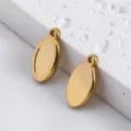 18K vergulde 304 roestvrijstalen ovale hangerbasis voor DIY ketting sieraden - Onregelmatige Kleine Bladstijl / 5 Stuks/Verpakking (8.2x14.6mm) / Goud