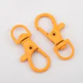 Set of two bright orange alloy swivel lobster clasps for DIY jewelry and bag accessories - 10 Pieces Pack / 13x35mm / Orange