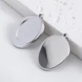 Zilveren ovale roestvrijstalen hangerbasis voor het maken van DIY kettingen en sieraden - Onregelmatige Grote Ovale Stijl / 5 Stuks/Verpakking (19x24.7mm) / Staalkleur
