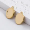 Gepolijste 18K vergulde 304 roestvrijstalen ovale hanger voor DIY sieraden maken - Onregelmatige Kleine Ovale Stijl / 5 Stuks/Verpakking (12.4x16.7mm) / Goud