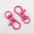 Hot pink lacquered alloy lobster swivel clasp for DIY toy and bag accessories hook - 10 Pieces Pack / 13x35mm / Rose Pink