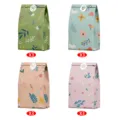 Set surtido de bolsas de papel para regalos con flores en cuatro colores pastel y pegatinas - 12x8x22cm / S991 / Juego de 12