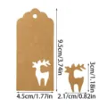 Dimensiones detalladas de las etiquetas navideñas de papel kraft con reno en cm. - 100 Piezas Estilo Alce (Con 10m Cuerda)