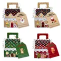Juego de cajas de regalo de Navidad con forma de casa y etiquetas festivas - S861# Juego de 24 Cajas Casa de Navidad