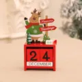 Calendario de adviento de Navidad de madera con reno que muestra el 24 de diciembre - Calendario de Madera de Alce / Rojo