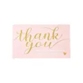Tarjeta de agradecimiento rosa con letras doradas para embalaje de regalos y pedidos - Estilo Lámina de Oro Rosa (DD4059)