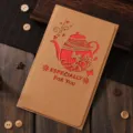 Tarjeta de felicitación de papel kraft hecha a mano con diseño de tetera cortada a láser - Tetera Roja (S316)