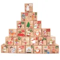 Set de 24 cajas de regalo para calendario de Adviento con ilustraciones navideñas. - Caja de Regalo de Cuenta Regresiva de Navidad (S873) / Juego de 24 piezas