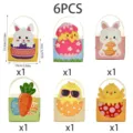 6er-Set sortierte Oster-Geschenkkörbe aus Papier mit Hasen- und Küken-Illustrationen - Ostern Handgeführte Box (S922) / 6er Set