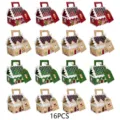 Juego de 16 cajas de regalo de Navidad con forma de casita y etiquetas festivas - Estilo Casa de Navidad (S861) / Juego de 24