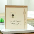Tarjeta de felicitación DIY vintage con dije de árbol de metal y cuerda de cáñamo - Estilo árbol / Con sobre