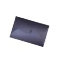 Elegante donkerblauwe parelmoer papieren mini-envelop met een hartvormige sluiting. - Koolstofzwart Parelmoer
