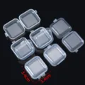 Mini cajas de almacenamiento de plástico PP transparente, cuadradas de 3,4 cm joyas - Mini Caja Cuadrada (LBZ1234) / 5 Piezas / 3.4*3.4*2cm