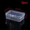 Lote de 5 mini cajas de almacenamiento de PP transparente con tapa, 6,5x4,5x2cm - Mini Caja Cuadrada (LBZ1234) / 5 Piezas / 6.5*4.5*2cm
