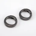 Gunmetal grijze ronde metalen veer-O-ring platte gesp voor doe-het-zelf tassen en sleutelhangers - 2 Stuks/Set / 6 Punten / Gunmetal
