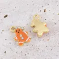 Enamel gingerbread man pendant with shiny rhinestones for DIY Christmas jewelry making - Gingerbread Man / 8.5x13mm (2 Pieces/Pack)