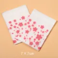 Pink cherry blossom frosted self-adhesive bags, size 7x7cm for snacks and jewelry - Pink Cherry Blossom / 7x7cm (100 Pieces)