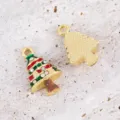 Christmas tree alloy charms with colorful enamel and crystal accents for DIY jewelry - Christmas Tree / 10.6x16.6mm (2 Pieces/Pack)