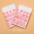Frosted translucent self-adhesive bag with pink cherry blossom pattern, 8x10cm size - Pink Cherry Blossom / 8x10cm (100 Pieces)