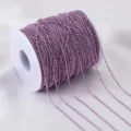 Premium 1.5mm purple copper bead chain spool for DIY jewelry tassels and doll clothing - 1 Meter / Purple