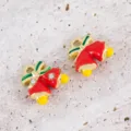 Festive red Christmas bell pendants for DIY jewelry making accessories - Double Christmas Bells / 11.4x11.5mm (2 Pieces/Pack)