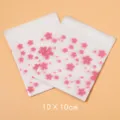 Pink cherry blossom frosted self-adhesive bags, 10x10cm packaging for cookies and jewelry - Pink Cherry Blossom / 10x10cm (100 Pieces)