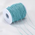 1.5mm sky blue copper bead chain on spool for DIY jewelry and tassel hair accessories - 1 Meter / Blue