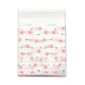 Set of self-sealing clear packaging bags with cute pink heart and green dot patterns - 100 Pcs/Pack / Polka Dot Heart