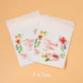 7x7cm self-sealing food packaging bags with watercolor floral Thank You print design - Five-Color Flower (7x7cm) / 100 Pcs/Pack