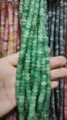 Green ice-crack abacus jade stone beads 4x8mm for DIY handmade jewelry crafting - 50 Pieces/Pack / Transparent Green Aventurine