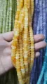 Yellow 4x8mm crackle abacus beads for handmade DIY jewelry making and spacer needs - 50 Pieces/Pack / Transparent Agate Yellow