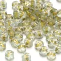 Transparent acrylic alphabet beads with gold letters and colorful internal glitter - 100 Pieces/Pack / Transparent Glitter With Gold Letters