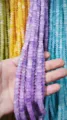 Lavender purple 4x8mm ice crack jade abacus beads for DIY jewelry making and crafts - 50 Pieces/Pack / Transparent Dreamy Starry Sky