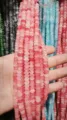 4*8mm pink ice crackle jade abacus beads for DIY handmade jewelry and clothing - 50 Pieces/Pack / Transparent Vitality Peach