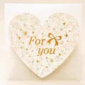 Tarjeta de felicitación con forma de corazón floral y sobre para mensajes de regalo - 315# For You con Sobre (Floral)