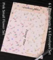 Elegante juego de papelería floral rosa que incluye 6 hojas de papel y 6 sobres - Estilo Flor Rosa (x001#03) / 6 Hojas Y 3 Sobres / Rosa