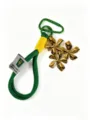 Cordino per portachiavi intrecciato a mano con corde verde giallo e fiori dorati - Verde