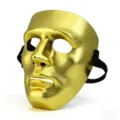 Detailed macro shot of textured gold Halloween masquerade mask for party performance - One Size / Gold Mask