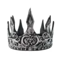 Mittelalterliche Königskrone in Silber für Halloween und Cosplay Kostüme - Einheitsgröße / Doppelmond Krone Silber