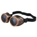 Vintage χάλκινα steampunk γυαλιά με πριτσίνια και σκούρους φακούς για Halloween cosplay - Ένα μέγεθος / Μπρονζέ