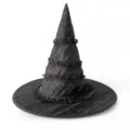 Schwarzer plissierter Halloween-Hexenhut mit Rüschenspitze für Maskenball-Kostüme - Hexenhut mit Schwarzer Spitze