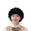 Klassische schwarze Afro-Lockenperücke für Kinder und Erwachsene Kostümparty Bühne - Einheitsgröße / Schwarz