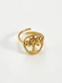 Gold stainless steel tree of life open ring geometric hollow fashion jewelry for women - Hollow Tree of Life Rings