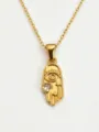 Goldene Hamsa Hand Auge Anhänger Halskette Edelstahlschmuck Retro Damen Geschenk - Halsketten mit weißer Strass-Hand / Weiß