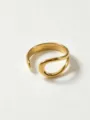 Gold Stainless Steel Geometric Hollow Open Ring Minimalist Trendy Statement Jewelry Variant - Hollow Teardrop Rings